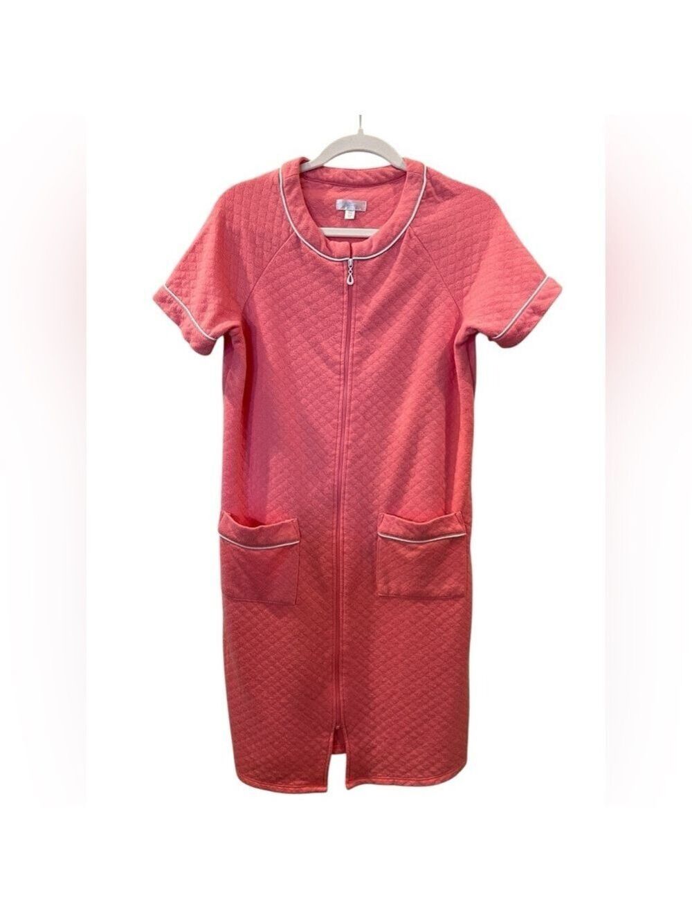 Secret Treasures Women’s Zip Front Short Sleeve Robe with Pockets Small 4-6